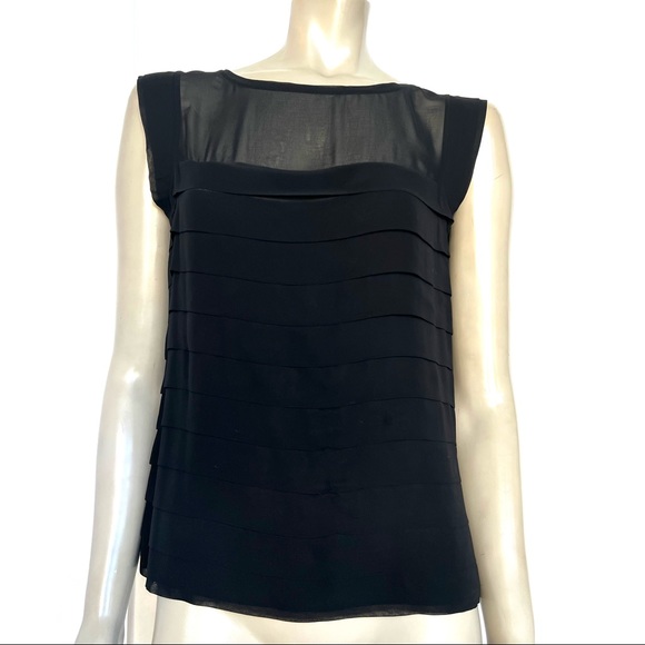 THE LIMITED Black Silk Chiffon Blouse - Picture 6 of 13